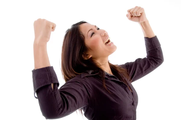 Porträtt av framgångsrika glad kvinna — Stockfoto