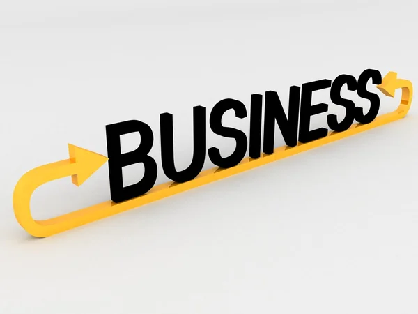 3d business text with arrow — Stock Photo, Image