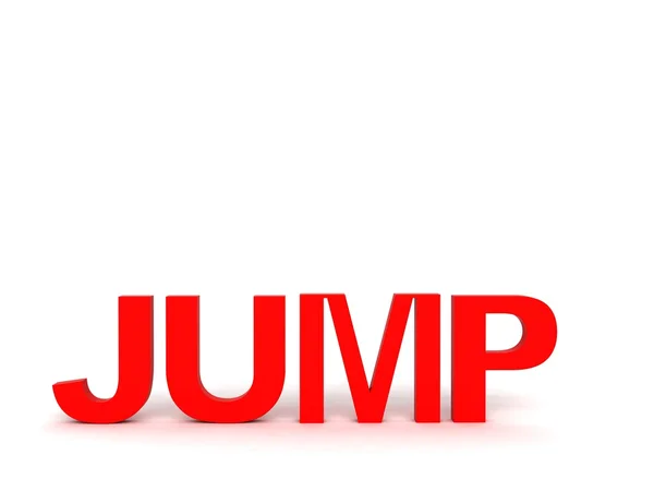 3d salto texto em vermelho — Fotografia de Stock
