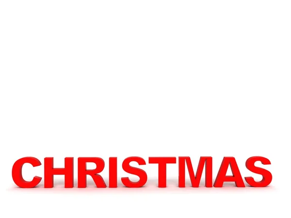 3D vánoční text v červené barvě — Stock fotografie