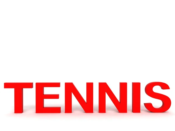 3d tennis text in red — Stock Photo, Image