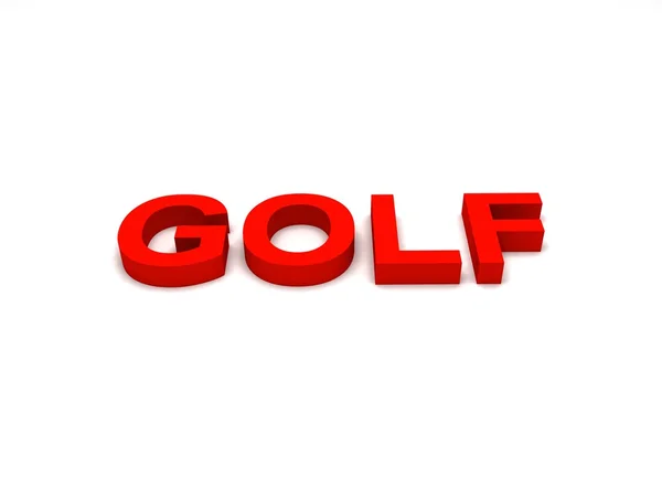 3d golf text in red — Stock Photo, Image