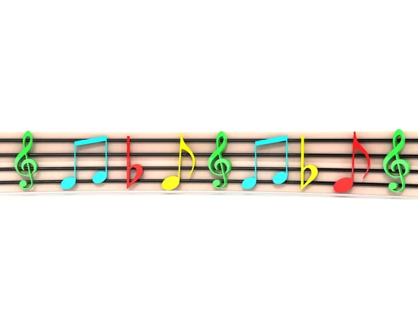 Three dimensional colorful musical clefs — Stock Photo, Image