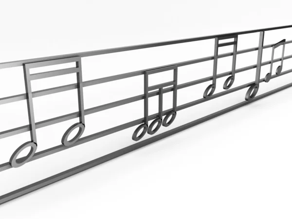 3d musical notes graph — Stock Photo, Image