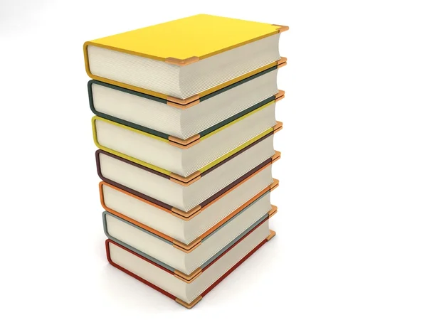 3D stos książek — Zdjęcie stockowe