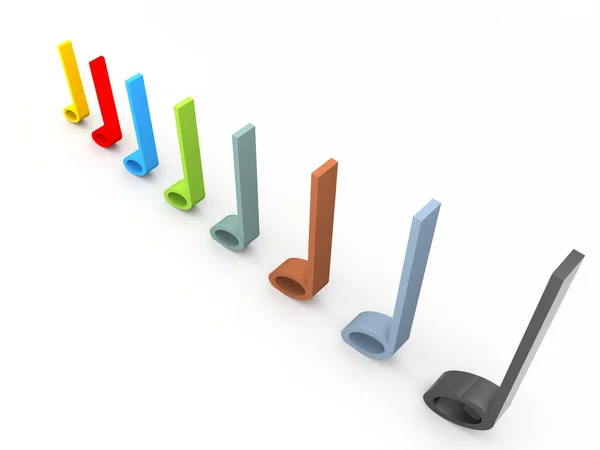 3d colorful musical notes — Stock Photo, Image