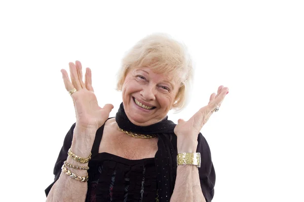 Portrét šťastné staré ženy — Stock fotografie