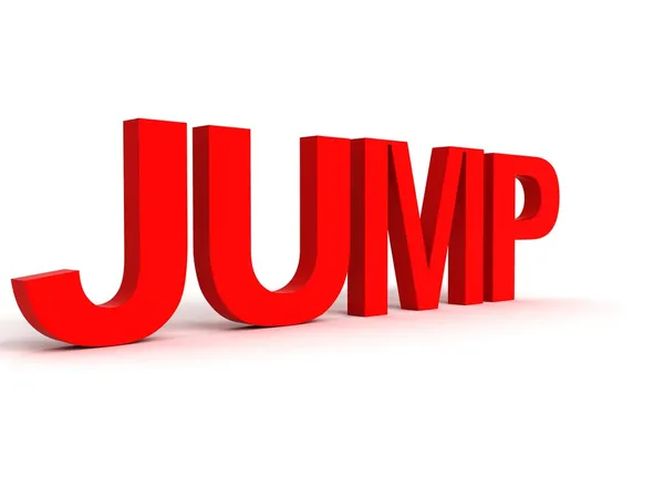 3 d レンダリングされたジャンプ単語アルファベット ロイヤリティフリーのストック画像
