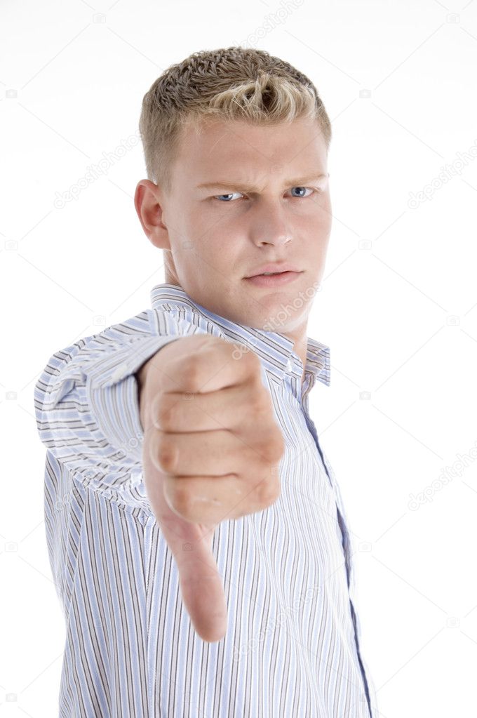 Businessman showing disapproval sign — Stock Photo © imagerymajestic ...