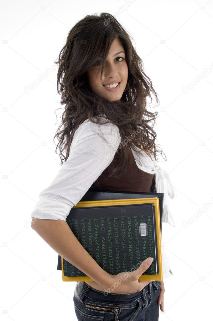 Young female student with books