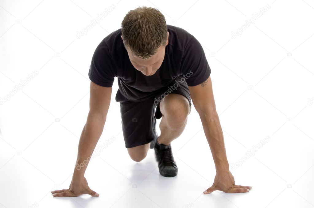 Muscular man doing push ups