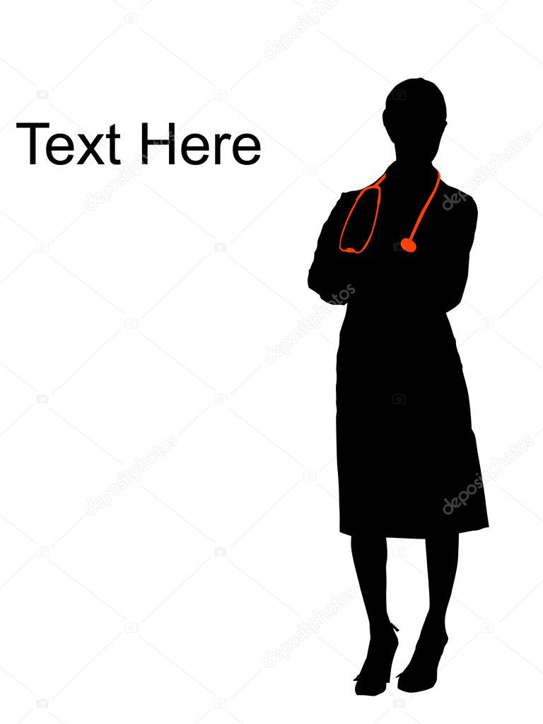 Silhouette of female doctor posing