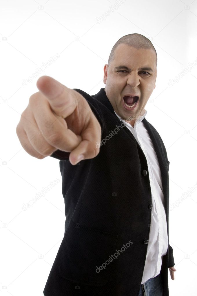 Frustrated businessman shouting