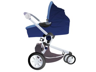 Illustration of baby perambulator clipart