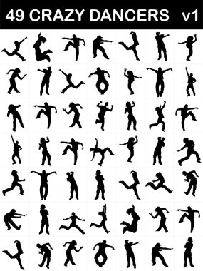 Silhouette of dancing clipart