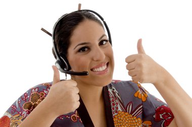 Chinese call center female executive clipart
