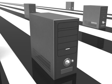 3D cpu siyah şeritler