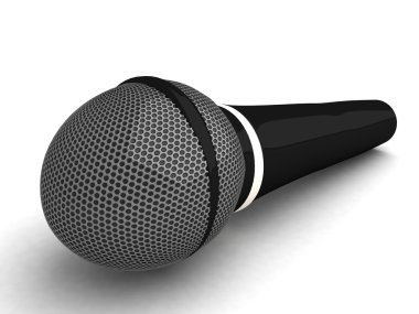 3d black microphone clipart