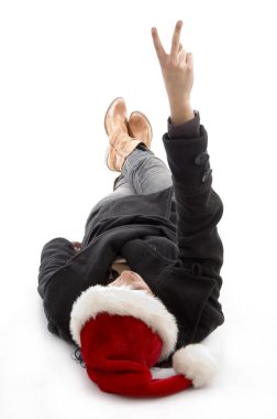 kadın giyen Noel şapka