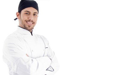 Male chef posing with crossed arms clipart