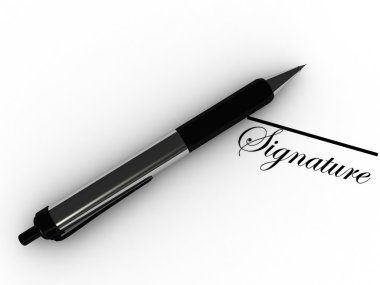 3d pen and signature text clipart