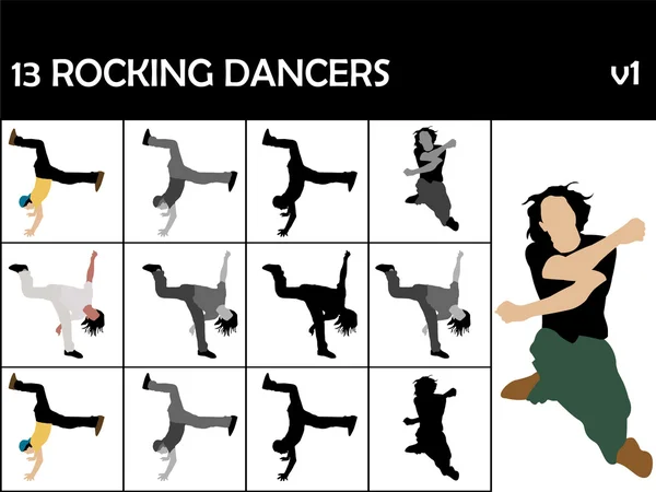 Ilustraciones de bailarines rockeros — Foto de Stock