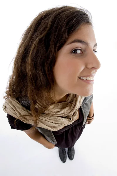 High angle view of smiling young woman — Stock Photo, Image