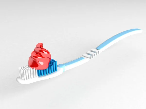 3d brush with gel paste — Stock Photo, Image