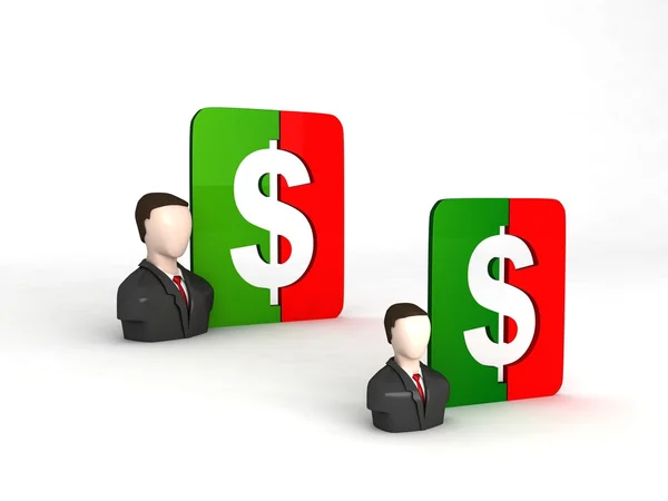 3d businessmen with dollar sign — Stock Photo, Image