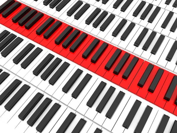 3d close up de teclas de piano — Fotografia de Stock