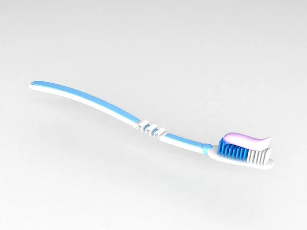 3d 牙刷牙膏 — 图库照片