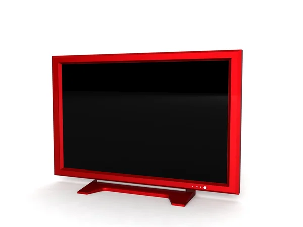Geïsoleerde 3d LCD-televisie — Stockfoto