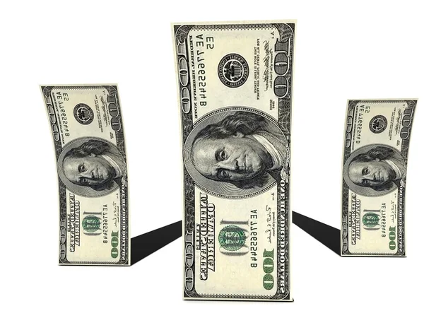 3D αμερικανικά δολάρια σε λωρίδες — Φωτογραφία Αρχείου