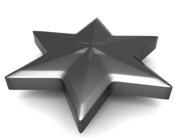 Estrela cromada 3d isolada — Fotografia de Stock