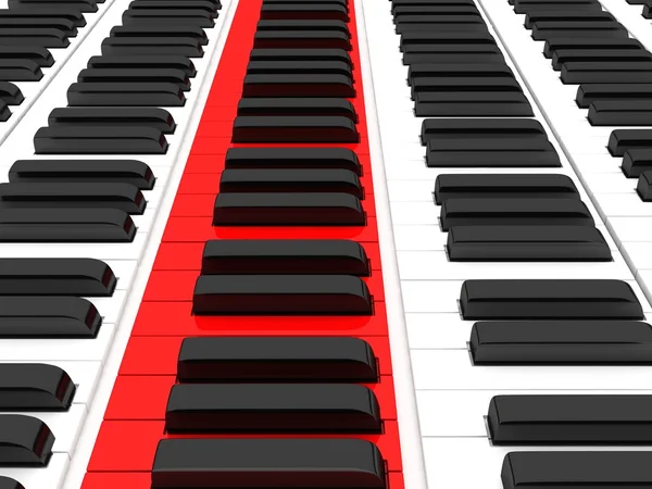 Teclas de piano 3d — Fotografia de Stock