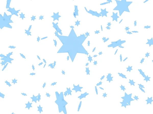 3D blå flygande stjärnor — Stockfoto