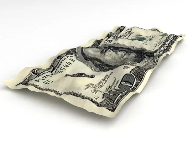 3D θρυμματισμένο αμερικανικό δολάριο Σημείωση — Φωτογραφία Αρχείου