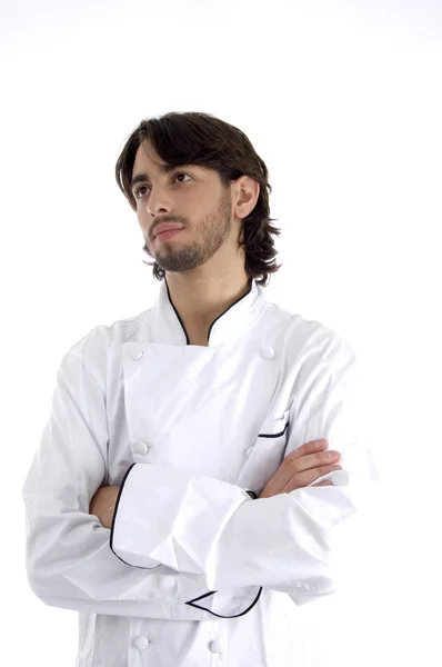 Young chef with folded hands, posing — Stock Photo, Image