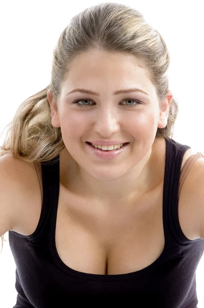 Close up of smiling young beautiful lady — Stock Photo, Image