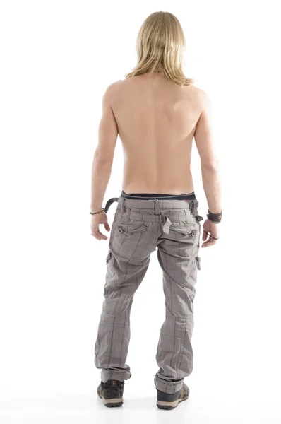Поза спины мускулистого мужчины — стоковое фото