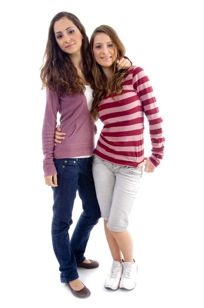 Portret dwóch młodych nastolatków, przytulanie — Zdjęcie stockowe