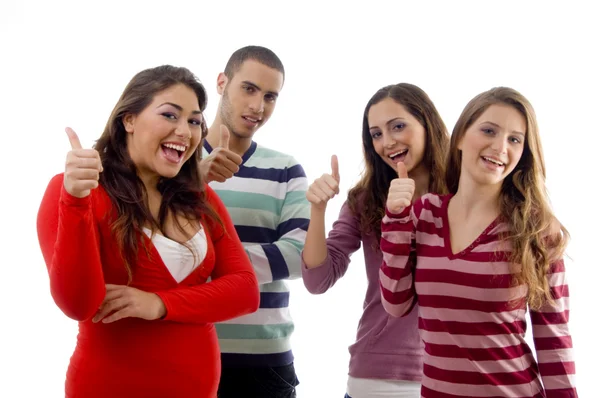 Gang of cheerful four best friends — Stock Photo, Image