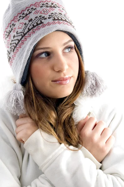 Soğukta titreyerek güzel kadın — Stok fotoğraf