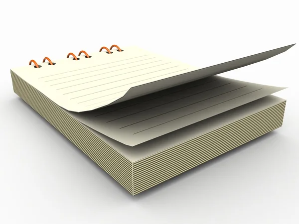 3d blank notepad — Stock Photo, Image