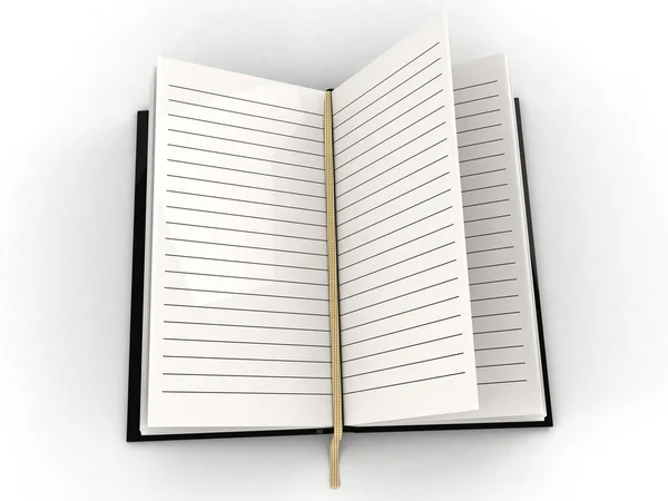 3d 空白打开日记 — 图库照片