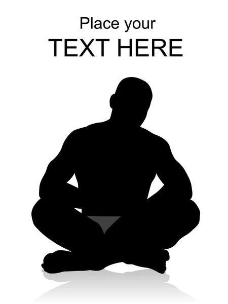 stock image Silhouette of young man sitting on floor