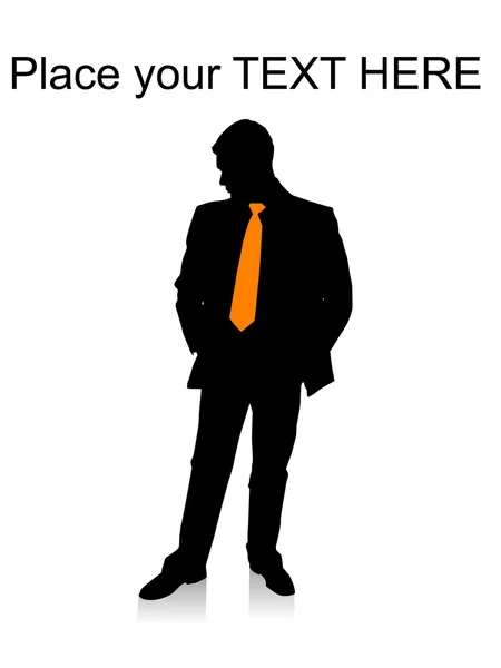 Silhouette of young executive posing — Stock Photo, Image