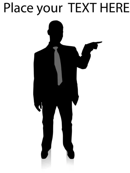 Silhouette of businessman pointing — Stock Photo, Image