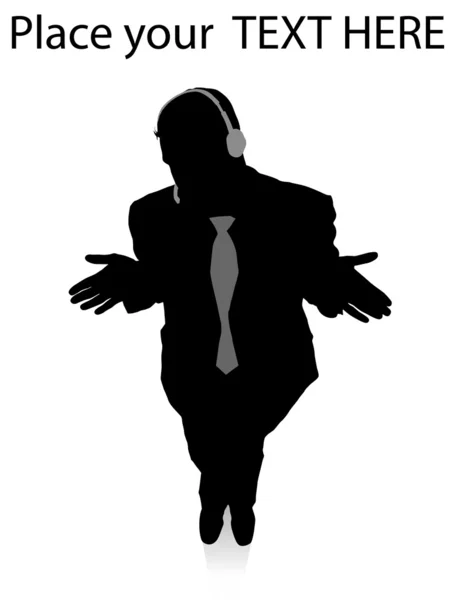 Silhouette of call center executive — Stock Photo, Image