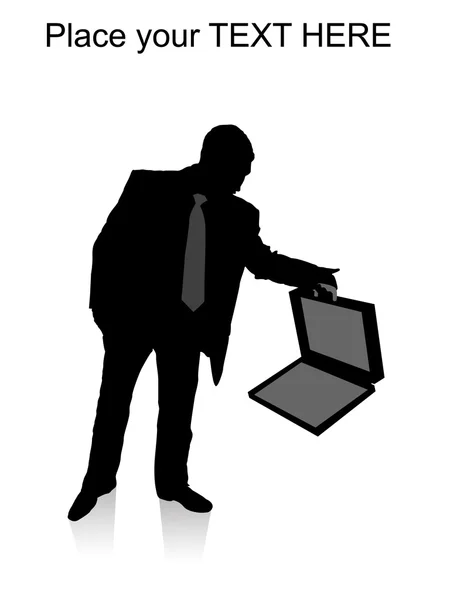 Silhouette eines Geschäftsmannes mit Tasche — Stockfoto
